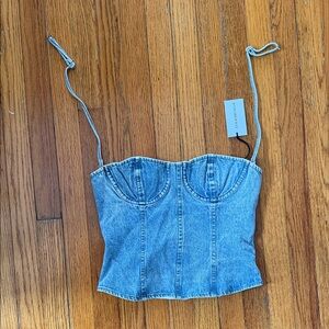 WeWoreWhat Blue Denim Top